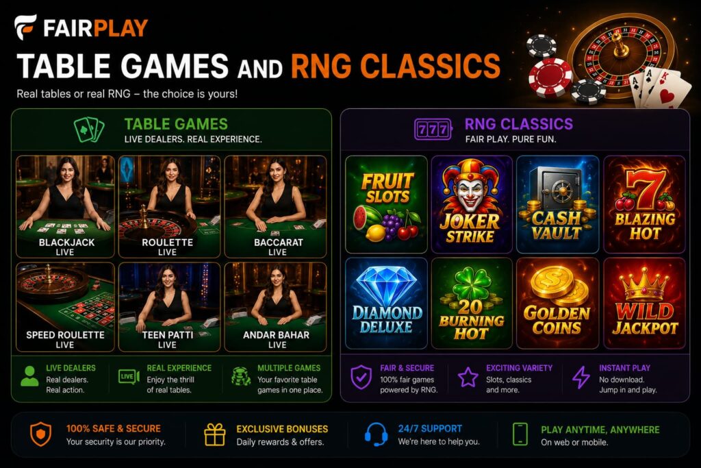 Fairplay Table Games and RNG Classics